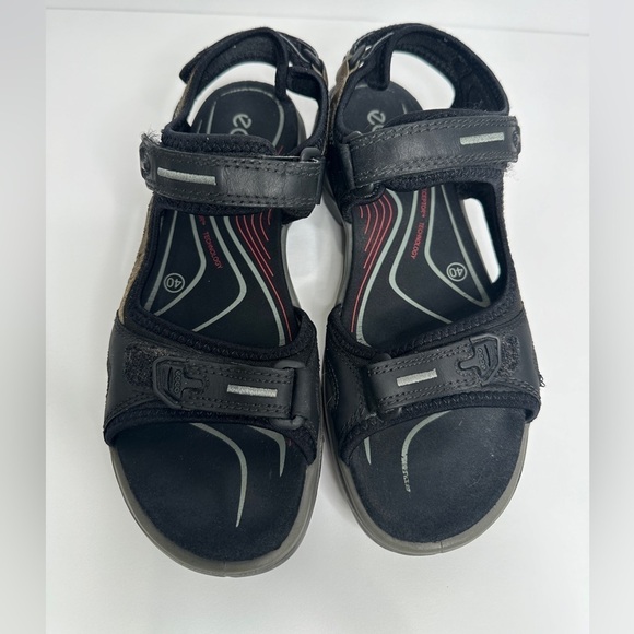 Ecco Men’s Comfort Shoes Black Yucatan Double Side Bar Sport Velcro Sandal - Picture 4 of 9